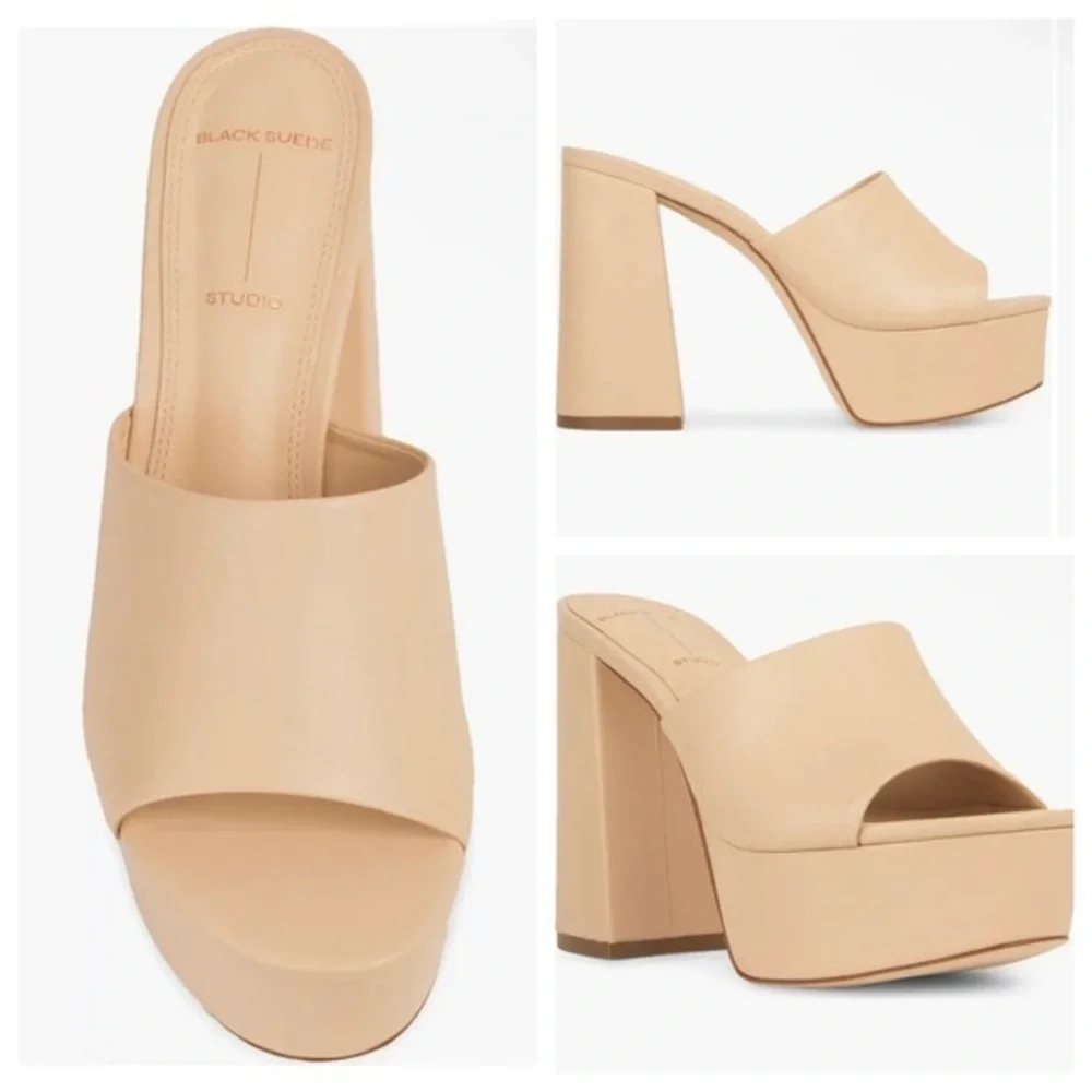 BLACK SUEDE STUDIO Tyler Platform Slide Sandal (38 Women)